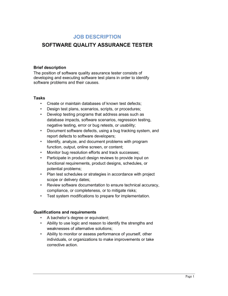 quality assurance roles and responsibilities